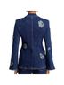 Cinq à Sept 99% Cotton 1% Spandex 100% Polyester Floral Blue Blazer Size 2 - photo 2