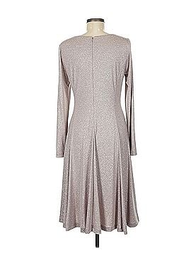 Jessica Howard Silver Metallic Twist-Front Long Sleeve Dress Casual Dress (view 2)