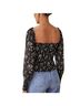 Reformation 100% Viscose Floral Black Purple Long Sleeve Blouse Size L - photo 2