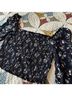 Reformation 100% Viscose Floral Black Purple Long Sleeve Blouse Size L - photo 6