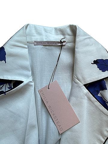 Emilia Wickstead Amana Floral Cotton Satin Belted Pajama Robe Kimono (view 2)