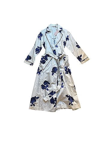 Emilia Wickstead Amana Floral Cotton Satin Belted Pajama Robe Kimono (view 1)
