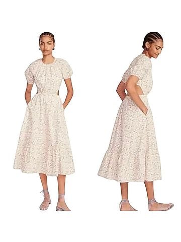 J.Crew Side-Cutout Poplin Meadow Floral Casual Dress (view 1)