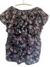 Roan + Ryan Floral Orange Short Sleeve Blouse Size XS - photo 2