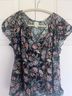 Roan + Ryan Floral Orange Short Sleeve Blouse Size XS - photo 6