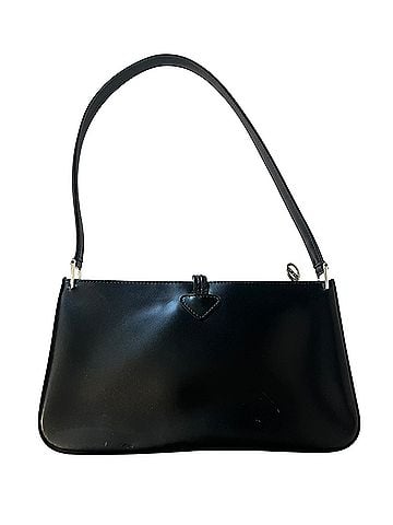 Longchamp Roseau Black Smooth Leather Bamboo Toggle Silver Leather Shoulder Bag (view 2)