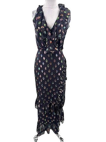 Saloni silk lurex metallic maxi dress Cocktail Dress (view 1)