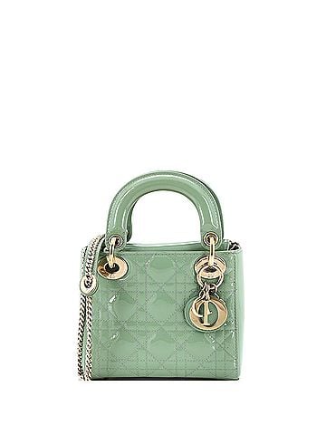 Christian Dior Lady Dior Chain Bag Cannage Quilt Patent Mini (view 1)