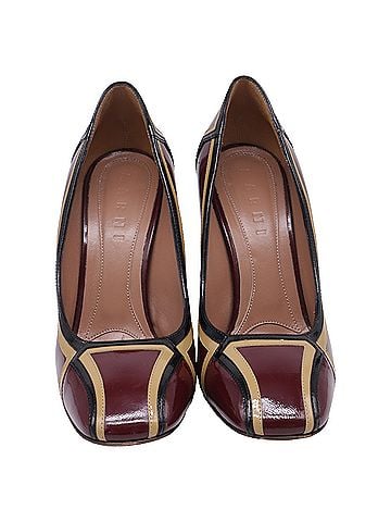MARNI Marni Two Tone Pumps in Burgundy Leather (view 2)
