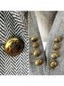 Smythe 100% Wool Houndstooth Black Gold Blazer Size 8 - photo 4