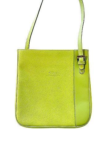 Longchamp Vintage Le Foulonne Lime Green Pebbled Leather  Silver Hardware
 Leather Crossbody Bag (view 1)