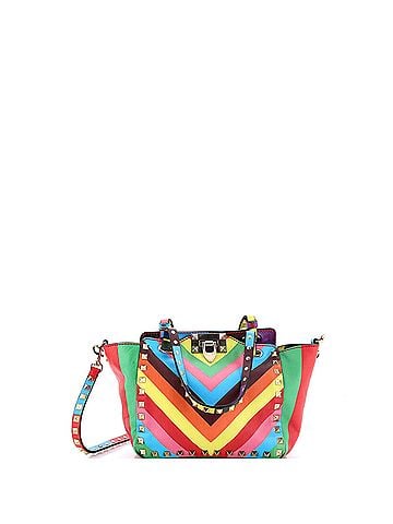 Valentino Garavani 1973 Rockstud Tote Striped Leather Mini (view 1)