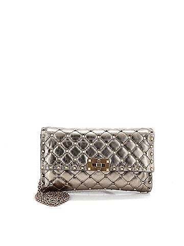 Valentino Garavani Rockstud Spike Wallet on Chain Quilted Leather Small (view 1)