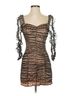 Do & Be 100% Polyester Polka Dots Tan Black Cocktail Dress Size S - photo 1