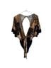 FARM Rio 100% Viscose 91% Viscose 9% Elastane Floral Brown Bodysuit Size M - photo 1