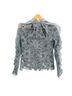 Self-Portrait 100% Polyester Floral Blue Long Sleeve Blouse Size 0 - photo 2