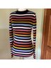 Halogen X Atlantic-Pacific Stripes Orange Blue Pullover Sweater Size XS - photo 4