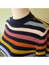 Halogen X Atlantic-Pacific Stripes Orange Blue Pullover Sweater Size XS - photo 5