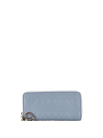 Christian Dior Lady Dior Zip Around Wallet Cannage Quilt Lambskin Long (view 1)
