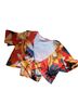 Tropic Sun Tropical Multi Color Red Yellow Short Sleeve Blouse Size L - photo 1