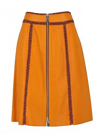 Bottega Veneta Women's Calfskin Leather Zip-Up Skirt (view 1)