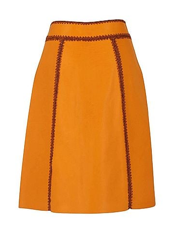 Bottega Veneta Women's Calfskin Leather Zip-Up Skirt (view 2)