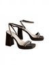 Oasis Society Black Women's Suva Rhinestone And Reptile Print Strappy Heels Size 9 - photo 2