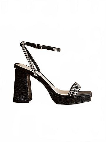 Oasis Society Women's Suva Rhinestone And Reptile Print Strappy Heels (view 1)