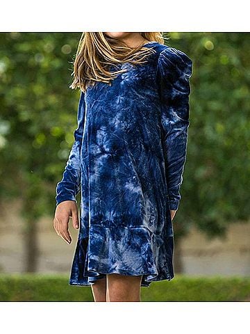 Design History Girls Tie Dye Velour Dress (view 2)