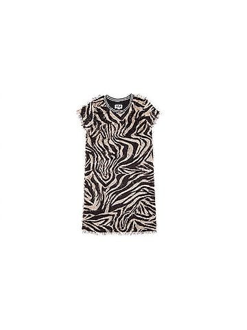 Mia Kid's Tiger Short Sleeve Fringe Dress (view 1)