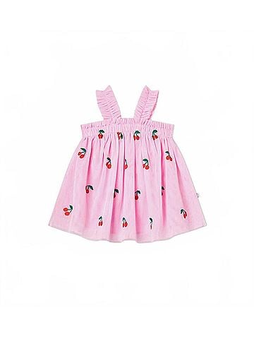 Stella McCartney Girl's Sleeveless Tulle Dress With Cherry Embroidery (view 1)