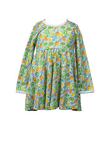The Proper Peony Girl's Pumpkin Mix Twirl Dress (view 1)