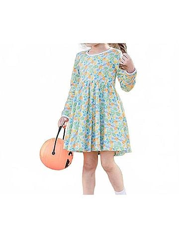 The Proper Peony Girl's Pumpkin Mix Twirl Dress (view 2)