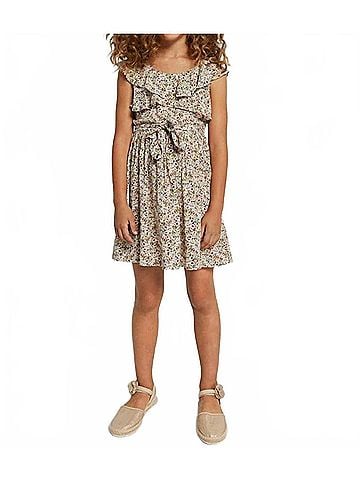 Mayoral Girls Floral Ruffle Dress (view 2)