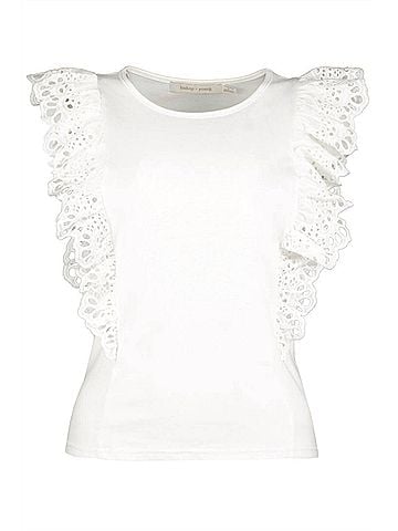 Bishop + Young Bruna Eyelet Tee in Salt (view 1)