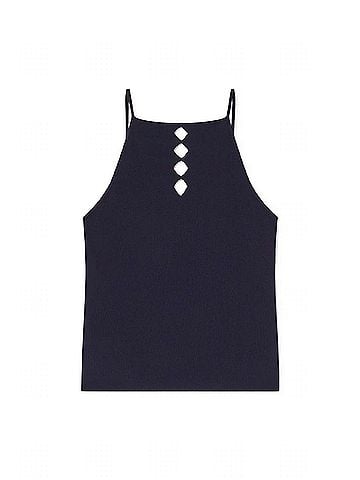 sita murt Women's Openwork Knit Cami in Navy (view 1)