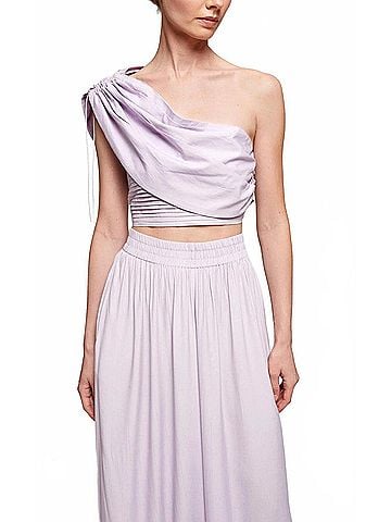 SWF Roman One-Shoulder Top in Lilac (view 2)