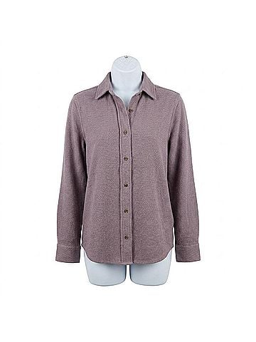 Faherty Legend Sweater Relaxed Shirt in Dusty Plum Twill (view 1)