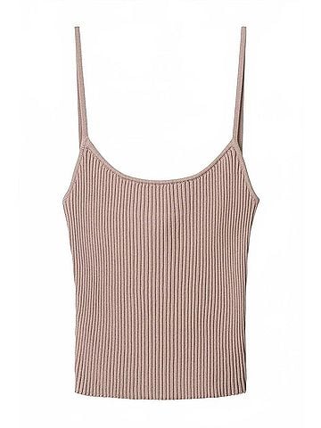 STAUD Soleil Rib Knit Camisole Top in Taupe (view 1)