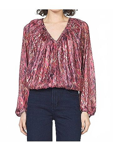 Dear John Piaf Novelty Top in Pomegranate Flame (view 2)
