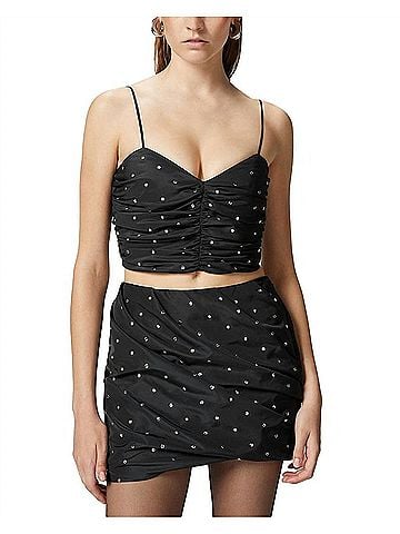 Pinko Nevache Taffeta Top in Black (view 2)