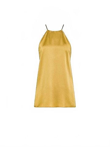 forte_forte Women's Envers Halterneck Satin Top in Gold (view 1)