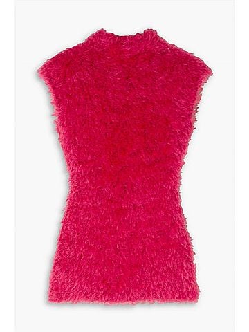 Gauchère Faux Fur Tank in Strawberry Red (view 1)