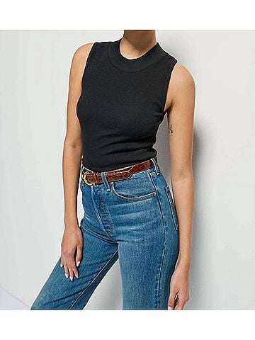 NATION LTD Joan Sleeveless Mock Neck Top in Black (view 2)