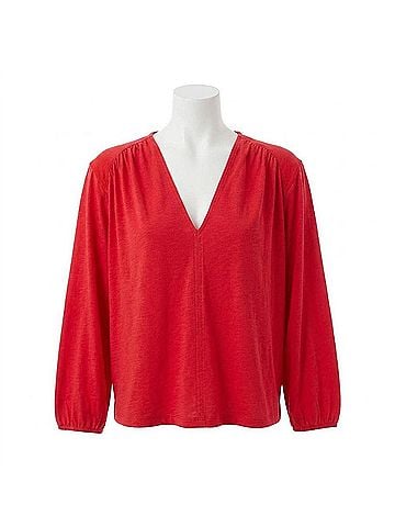 NATION LTD Twyla Long Sleeve Top in Tango (view 1)