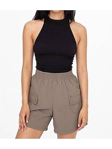 Mono b Women's Slimming Halter Top in Black (view 2)