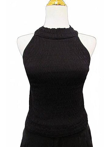 Mono b Women's Slimming Halter Top in Black (view 1)