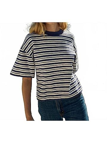 NATION LTD Gio Sweatshirt in Tossed Stripe (view 2)