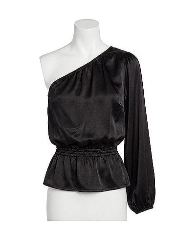 NATION LTD Kamari One Shoulder Top in Black (view 1)