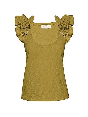 NATION LTD Valentina Ruffled Tank in Lichen (view 1)